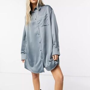 SATIN SHIRT DRESS